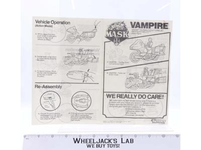 Kenner 1986 M.A.S.K. Vampire Vintage Instruction Manual