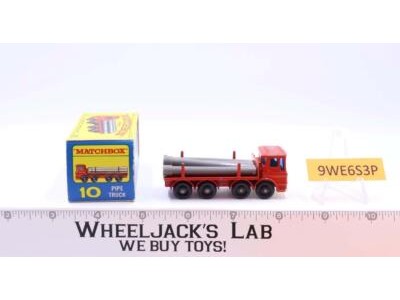 Pipe Truck 10 W Original Box Lesney Matchbox 1960's England