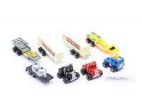 Lot of 3 Semi Trucks W/ 5 Trailers 1988-89 Vintage Galoob Micro Machines