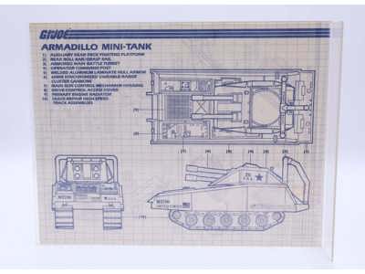 Armadillo Mini-Tank 1985 ORIGINAL Instructions/ Blueprints G.I. Joe Hasbro