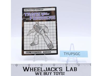 Barrage Action Figure Instruction Manual Booklet 1985 Hasbro G1 Transformers