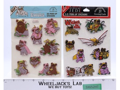 Ewok & ROTJ 3-D Perk-Up Stickers Drawing Board 1983 MOSC Vintage