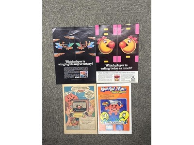 Atari LOT of 4, 1983 Video Games Print Ads Kool-Aid, Ms Pac-Man, Joust