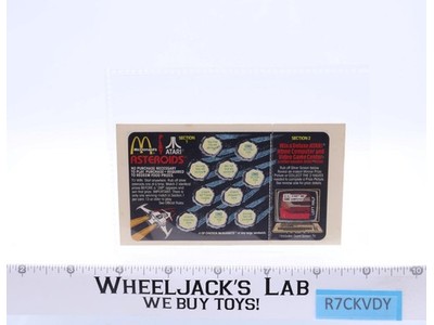 Atari McDonalds Asteroids Scratch Off Game Card 1982 Used Vintage