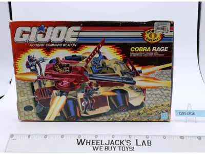 Cobra Rage 100% Complete W/BOX GI Joe 1990 Hasbro Vintage Action Figure Vehicle
