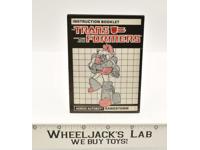Sandstorm Action Figure Instruction Manual Booklet 1986 Hasbro G1 Transformers