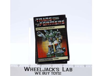 Hound Instruction Manual Booklet Action Figure 1984 Hasbro G1 Transformers