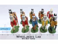 Lot of 10 Medieval Renaissance Era Horses 1970's Elastolin Germany 3"