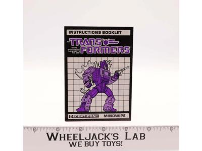 Mindwipe Action Figure Instruction Manual 1987 Hasbro G1 Transformers