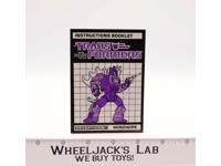 Mindwipe Action Figure Instruction Manual 1987 Hasbro G1 Transformers