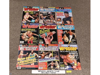 WWF Lot of 9 The Wrestler Magazine 1990 Hulk Warrior Flair Funk Luger Earthquake
