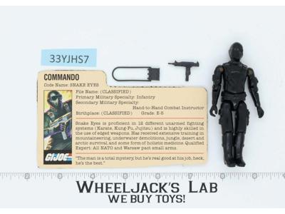 Snake Eyes V1 STRAIGHT ARM Mail Away Complete 1982 G.I. Joe Hasbro Figure