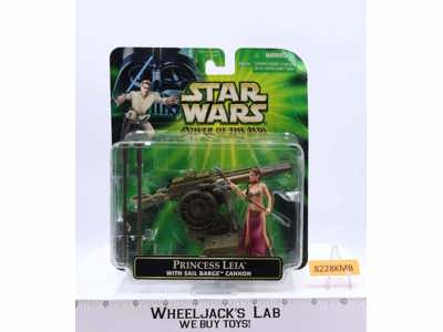 Princess Leia w/ Sail Barge Cannon Star Wars POTJ 2001 Hasbro NEW MISB SEALED