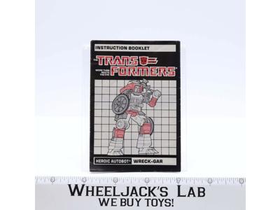 Wreck-Gar Instructions Manual Booklet 1986 Hasbro G1 Transformers