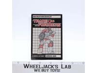 Wreck-Gar Instructions Manual Booklet 1986 Hasbro G1 Transformers