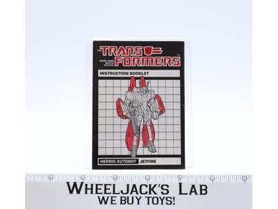 Jetfire Instruction Manual Booklet Action Figure 1985 Hasbro G1 Transformers