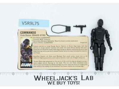 Snake Eyes V1 STRAIGHT ARM 100% Complete 1982 G.I. Joe Hasbro Vintage Figure