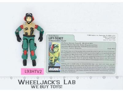 Lift-Ticket V1 G.I. Joe 1986 Hasbro Vintage Action Figure