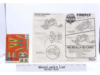 Kenner 1986 M.A.S.K. Firefly Vintage Instruction Manual and Sticker Sheet