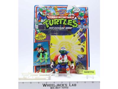 Hot Doggin' Mike 100% Complete W/Card TMNT 1992 Playmates Action Figure