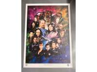 Cast of Babylon 5 James Cukr Lithograph AUTOGRAPHED 27x37 759/1950