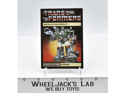 Hound Action Figure Vintage Instruction Manual 1984 Hasbro G1 Transformers