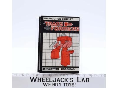 Hosehead Instruction Manual Booklet Action Figure 1987 Hasbro G1 Transformers