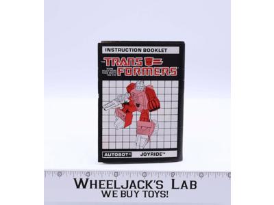 Joyride Instruction Manual Booklet 1987 Hasbro G1 Transformers Action Figure