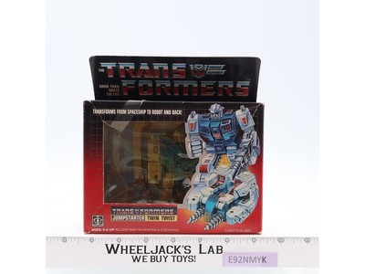 Twin Twist 100% Complete W/BOX & INSERT G1 Transformers 1985 UNUSED STICKERS MIB