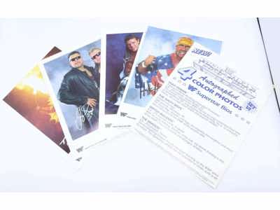WWF Super Stars Promo 4 Color Photos 1991 Hulk Hogan Nasty Boys Bulldog Dragon