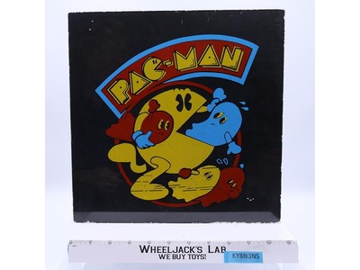 Pac-Man Painted Glass Tile 1980s Midway Vintage 12x12