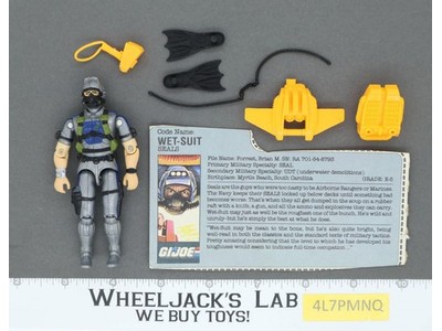 Wet-Suit V2 MISSION BRAZIL RED CARD BACK Complete G.I. Joe 1986 Hasbro Vintage