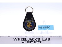 Pac Man Black Suede Leather And Metal Keychain TM MM NOS