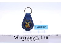 Pac Man Blue Suede Leather And Metal Keychain TM MM NOS