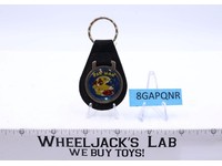 Pac Man Black Suede Leather And Metal Keychain TM MM NOS