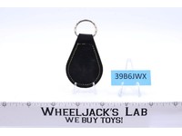 Pac Man Black Suede Leather And Metal Keychain TM MM NOS