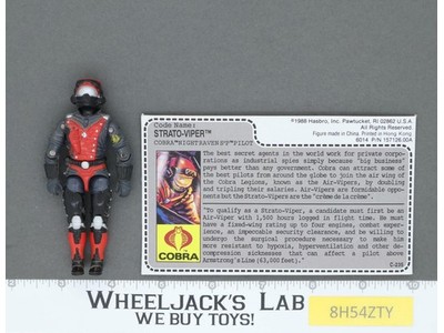 Strato-Viper V1 100% Complete RED CARD BACK G.I. Joe 1986 Hasbro Vintage Figure