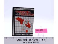 Nightbeat Action Figure Instruction Manual Booklet 1987 Hasbro G1 Transformers