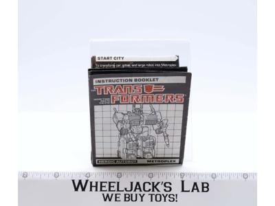 Metroplex Instruction Manual Booklet Action Figure 1985 Hasbro G1 Transformers