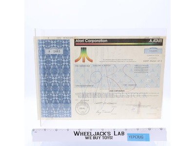 Atari Corporation Common Stock Certificate 100 Shares Dated 02/04/1987 Vintage