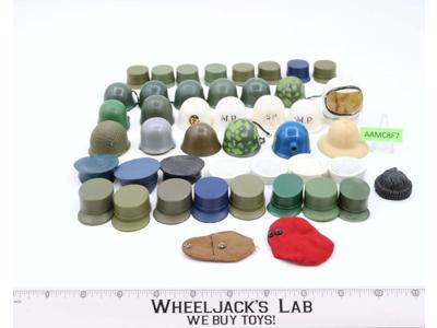 Lot of 46 Hats & Helmets GI Joe Accessories For 12 " G.I. Joe Hasbro Vintage