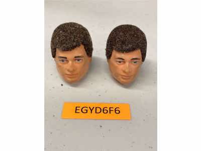 Man of Action Flocked Brown Hair 12" GI Joe 1970 Hasbro Action Figure Heads Only