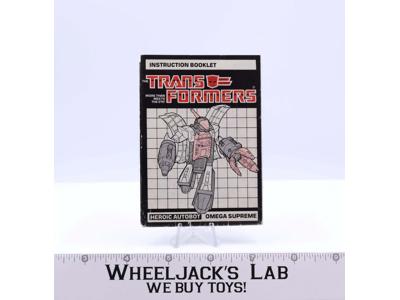 Omega Supreme Action Figure Instruction Manual Booklet 1986 Hasbro G1