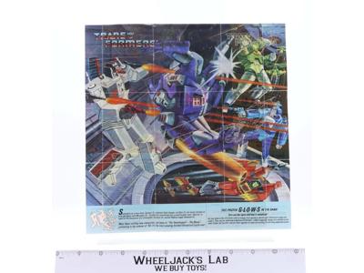 Metroplex Blurr Insert Poster Glow In The Dark 1985 G1 Transformers Vintage