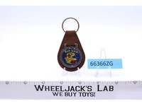 Pac Man Brown Suede Leather And Metal Keychain TM MM NOS