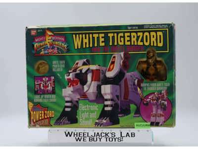 White Tigerzord W/Ranger 100% Complete Power Rangers 1994 Bandai Action Figure