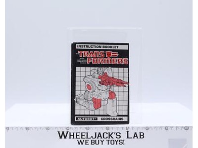 Crosshairs Action Figure Instruction Manual Booklet 1987 Hasbro G1 Transformers