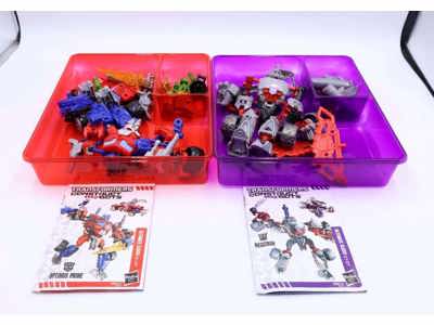 Optimus Prime & Megatron Transformers Construct Bots Elite Class 2013 Hasbro