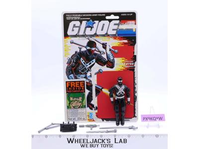 Snake Eyes V3 100% Complete W/ Cardback 1989 GI Joe Hasbro Vintage Action Figure