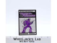 Mindwipe Instruction Manual Booklet Action Figure 1986 Hasbro G1 Transformers